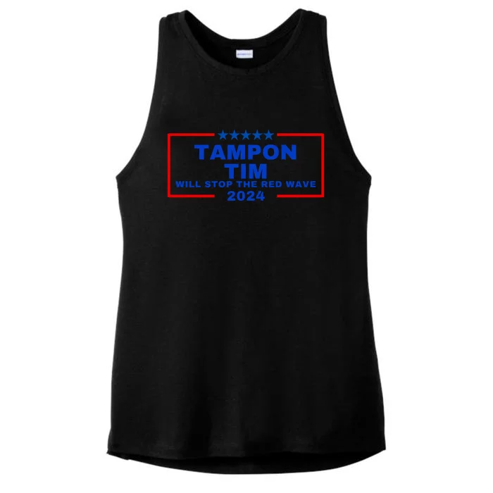 Tampon Tim Will Stop The Red Wave Ladies Tri-Blend Wicking Tank