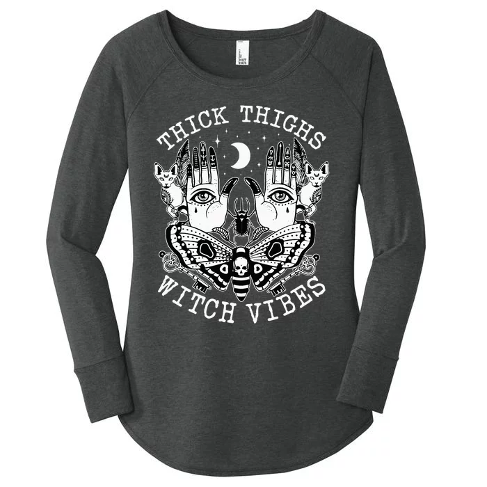 Thick Thighs Witch Vibes Witches Halloween Costume Women's Perfect Tri Tunic Long Sleeve Shirt