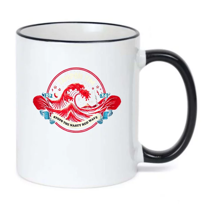 Tampon Tim Will Stop The Nasty Red Wave Funny Political Vote Black Color Changing Mug