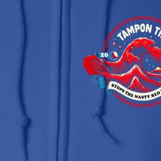 Tampon Tim Will Stop The Red Wave Political Vote Harris Walz Full Zip Hoodie