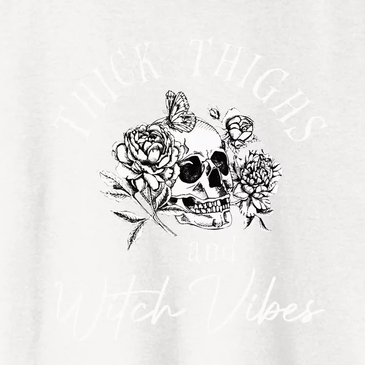 Thick Thighs Witch Vibes Halloween Women's Crop Top Tee