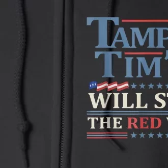 Tampon Tim Will Stop The Red Wave Funny Vote Harris Walz Full Zip Hoodie