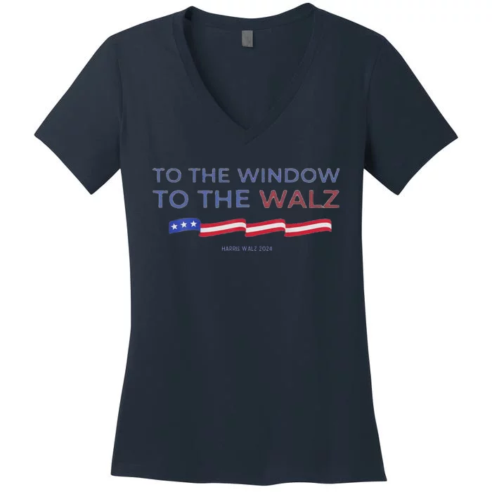 To The Window To The Tim Walz Kamala Harris 2024 Women's V-Neck T-Shirt