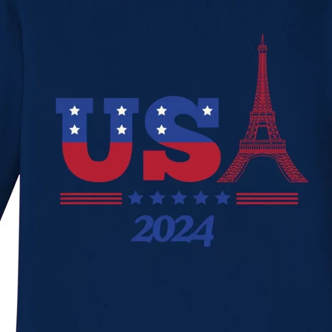 Team Us 2024 Paris Sport Games Baby Long Sleeve Bodysuit