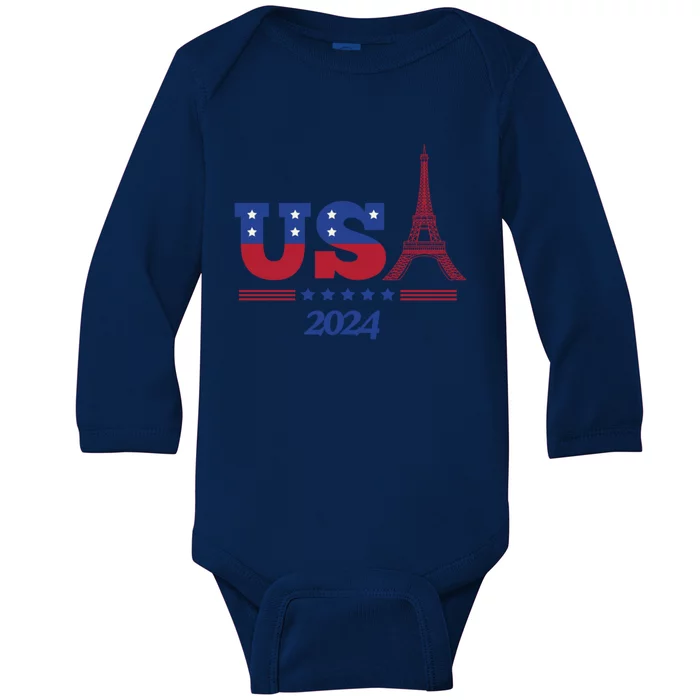 Team Us 2024 Paris Sport Games Baby Long Sleeve Bodysuit