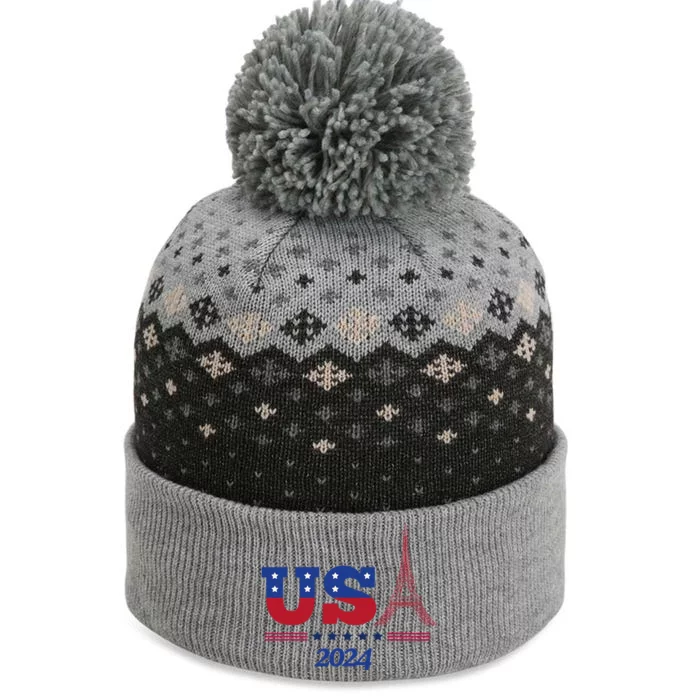 T.E.A.M U.S.A 2024 Paris Sport Games The Baniff Cuffed Pom Beanie