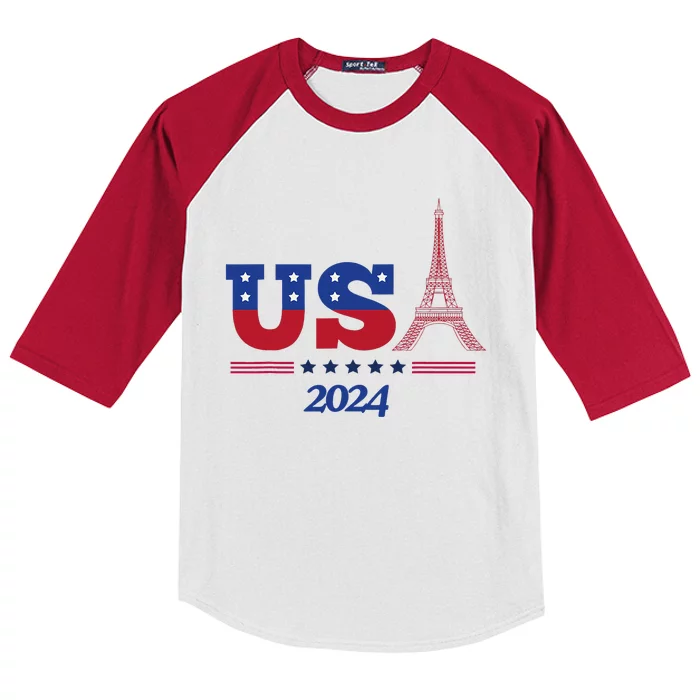 T.E.A.M U.S.A 2024 Paris Sport Games Kids Colorblock Raglan Jersey