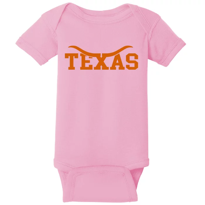 Texas USA Bull American Font Baby Bodysuit