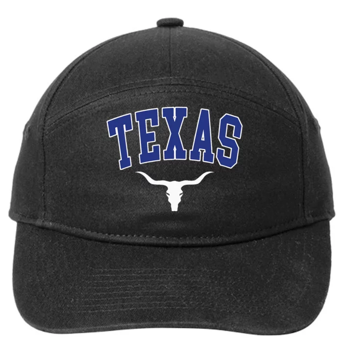 Texas USA Bull America Font 7-Panel Snapback Hat