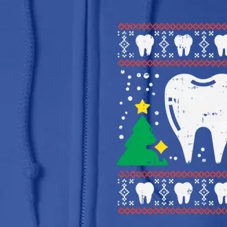 Tooth Ugly Christmas Sweater Funny Teeth Xmas Dentist Gift Cute Gift Full Zip Hoodie