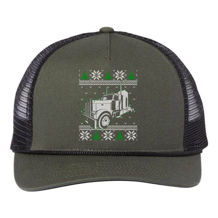 Trucker Ugly Christmas Sweater Truck Driver Gift Retro Rope Trucker Hat Cap