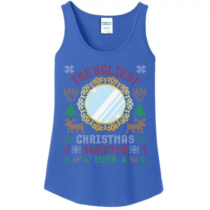 The Ugliest Christmas Sweater Ever With An Image Of A Mirror Ladies Essential Tank