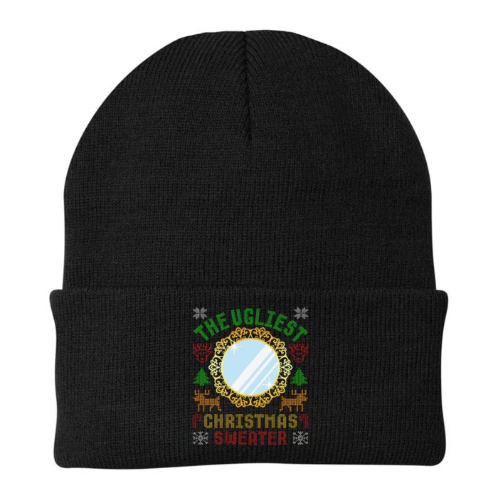 The Ugliest Christmas Sweater With An Image Of A Mirror Knit Cap Winter Beanie