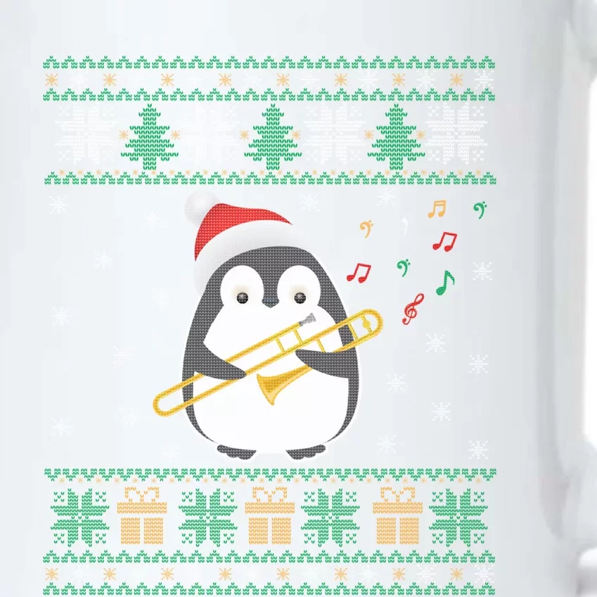 Trombone Ugly Christmas Sweater Penguin Xmas Family Matching Cool Gift Black Color Changing Mug