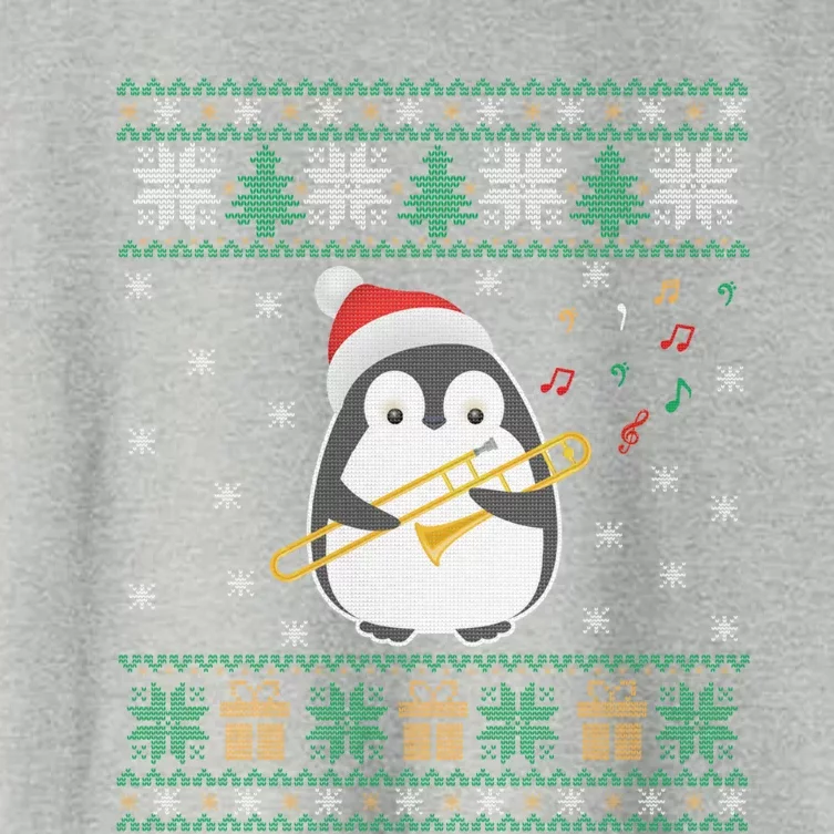 Trombone Ugly Christmas Sweater Penguin Xmas Family Matching Cool Gift Women's Crop Top Tee