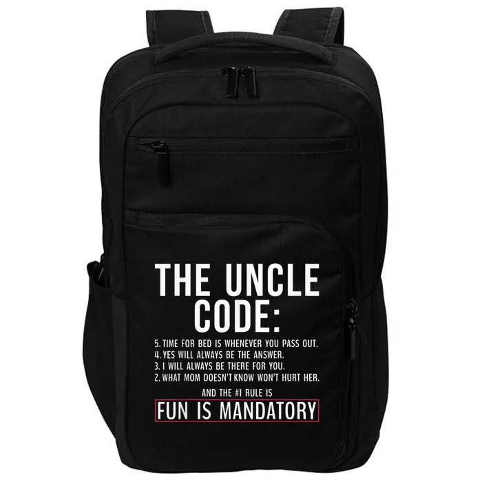 The Uncle Code Fun ins Mandatory Family Brother Uncle Impact Tech Backpack