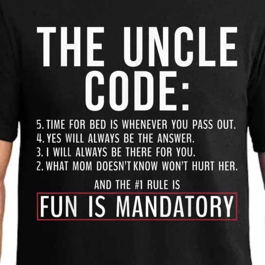 The Uncle Code Fun ins Mandatory Family Brother Uncle Pajama Set