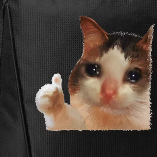 Thumbs Up Crying Cat Meme Cat Crying Thumps Up Memes Sad Cat City Backpack