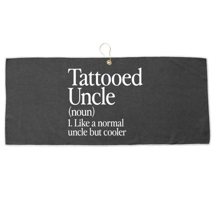 Tattooed Uncle Definition Tattoo Retro Aesthetic Family Large Microfiber Waffle Golf Towel