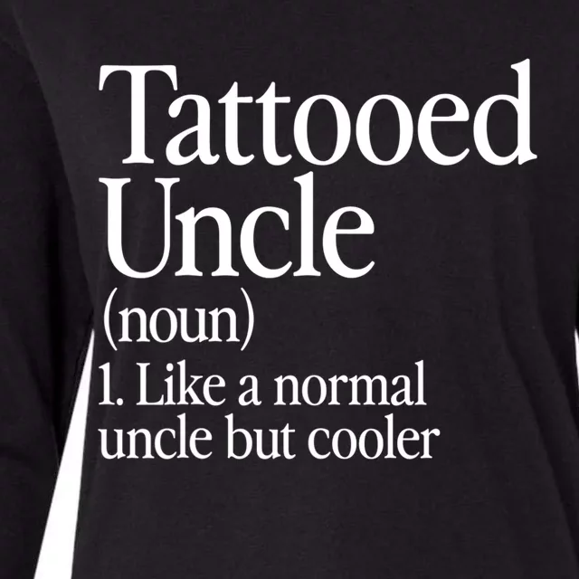 Tattooed Uncle Definition Tattoo Retro Aesthetic Family Womens Cotton Relaxed Long Sleeve T-Shirt