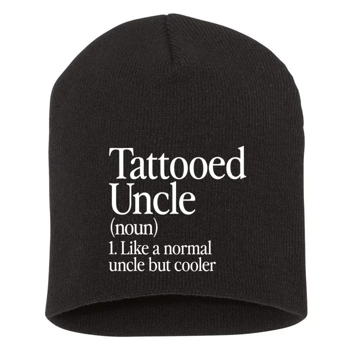 Tattooed Uncle Definition Tattoo Retro Aesthetic Family Short Acrylic Beanie