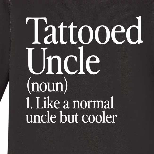 Tattooed Uncle Definition Tattoo Retro Aesthetic Family Baby Long Sleeve Bodysuit