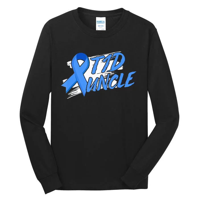 T1D Uncle Funny Diabetic Type 1 Diabetes Awareness Tall Long Sleeve T-Shirt