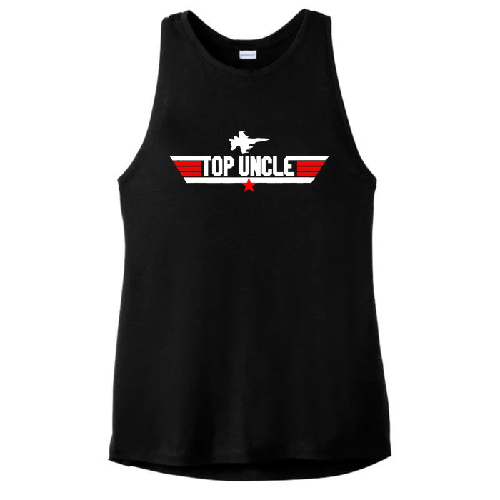 Top Uncle Funny Fathers Day Uncle Gifts Ladies Tri-Blend Wicking Tank