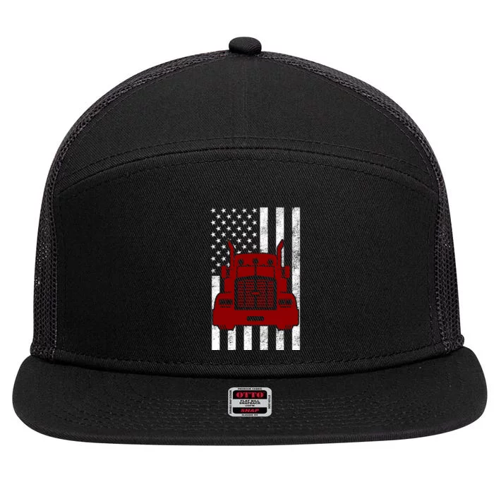 American Trucker USA Flag 7 Panel Mesh Trucker Snapback Hat