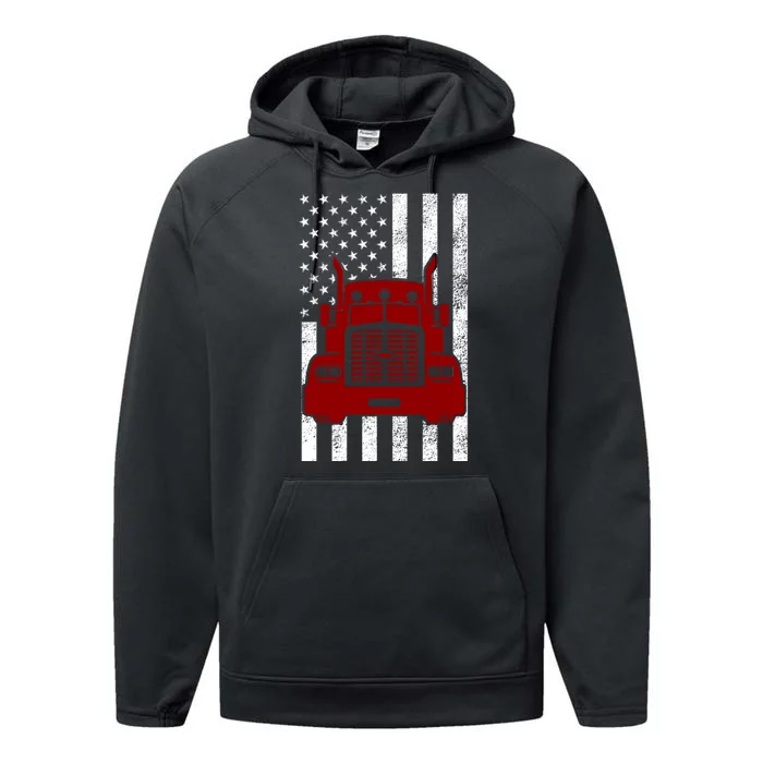 American Trucker USA Flag Performance Fleece Hoodie