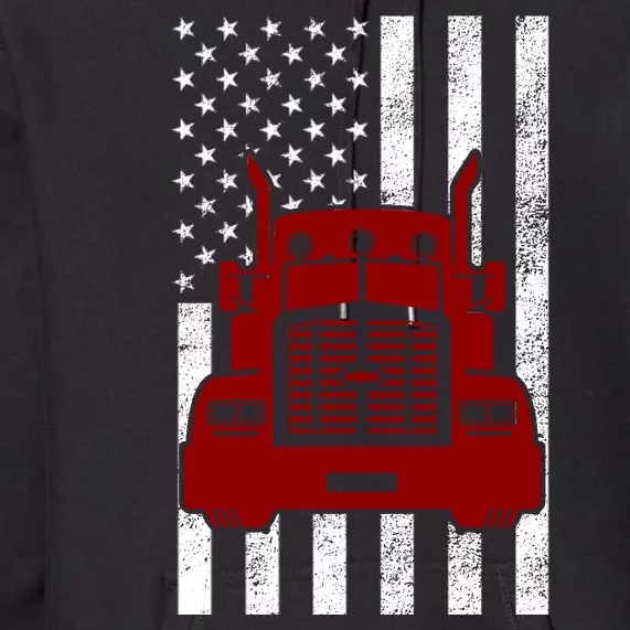 American Trucker USA Flag Premium Hoodie