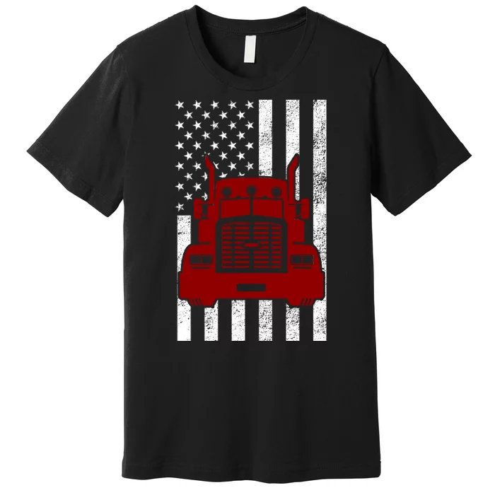 American Trucker USA Flag Premium T-Shirt