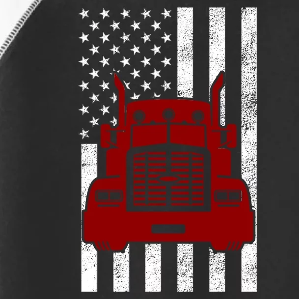 American Trucker USA Flag Toddler Fine Jersey T-Shirt