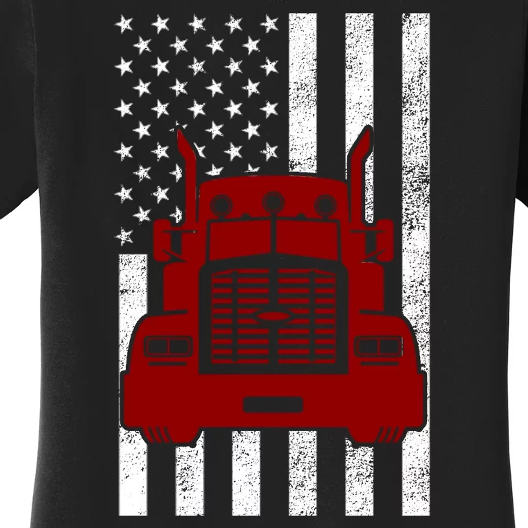 American Trucker USA Flag Women's T-Shirt