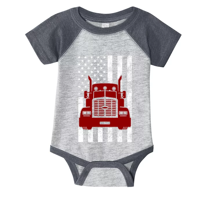 American Trucker USA Flag Infant Baby Jersey Bodysuit