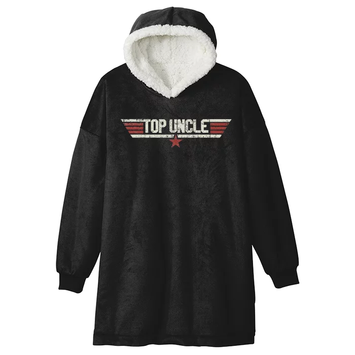 Top Uncle Funny Vintage 80's Gift Uncle 80s 1980 Hooded Wearable Blanket