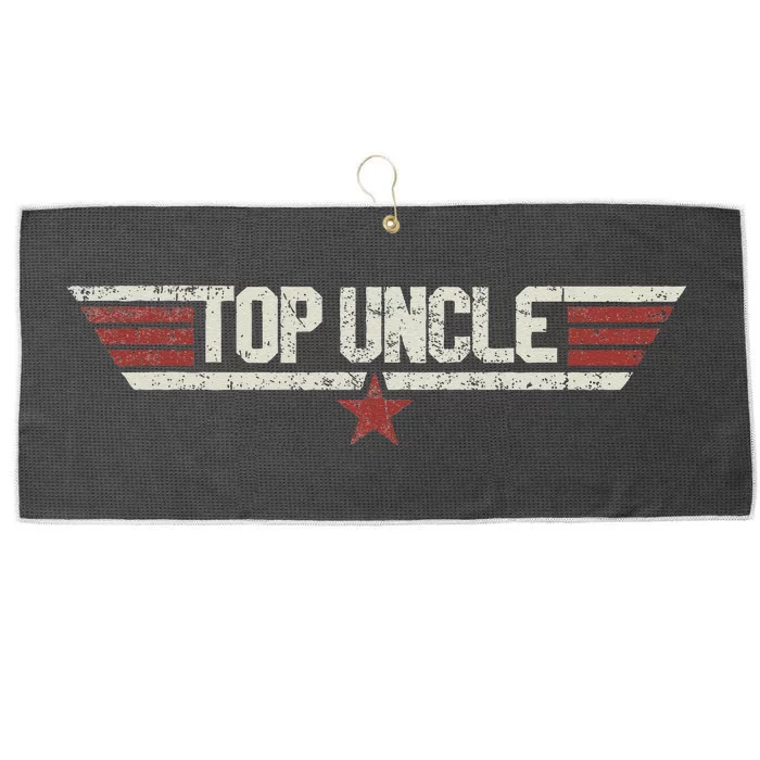 Top Uncle Funny Vintage 80's Gift Uncle 80s 1980 Large Microfiber Waffle Golf Towel