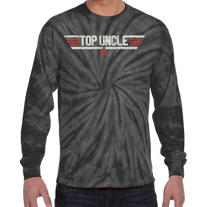 Top Uncle Funny Vintage 80's Gift Uncle 80s 1980 Tie-Dye Long Sleeve Shirt