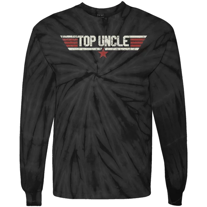 Top Uncle Funny Vintage 80's Gift Uncle 80s 1980 Tie-Dye Long Sleeve Shirt