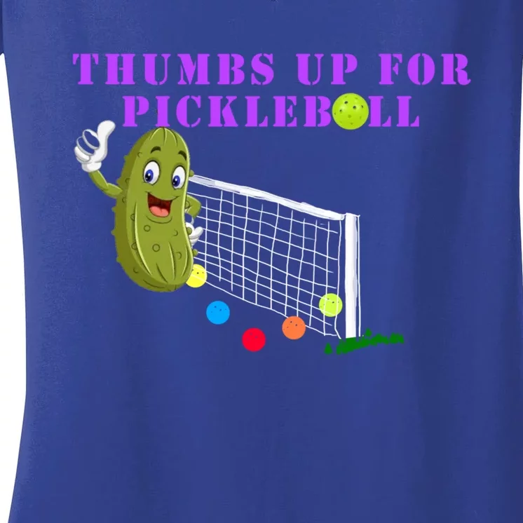 Thumbs Up For Pickleball! Gift Women's V-Neck T-Shirt