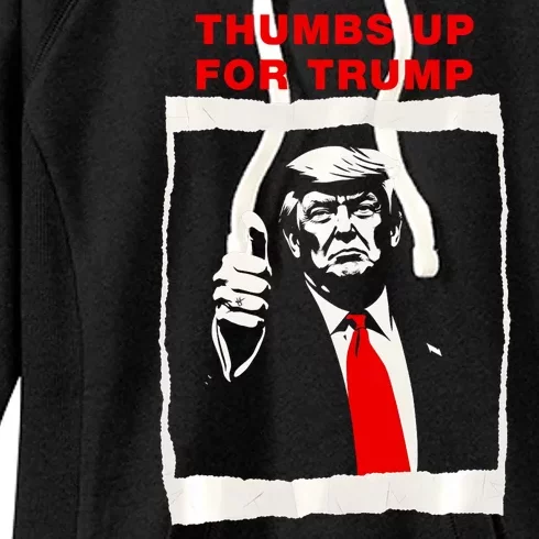 Thumbs Up For Trump Republican Maga Trump Supporter Trump Women's Fleece Hoodie