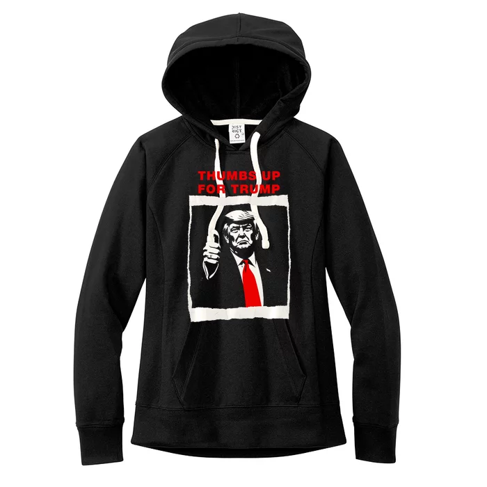 Thumbs Up For Trump Republican Maga Trump Supporter Trump Women's Fleece Hoodie