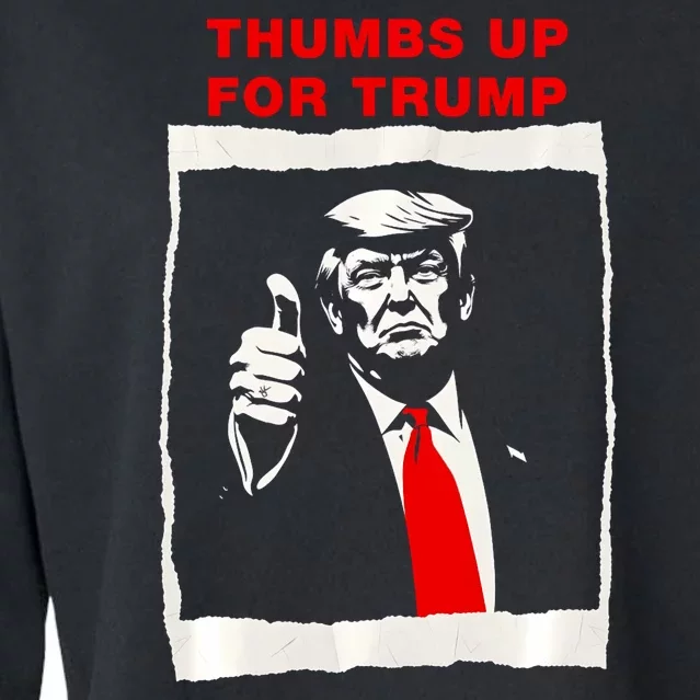 Thumbs Up For Trump Republican Maga Trump Supporter Trump Cropped Pullover Crew