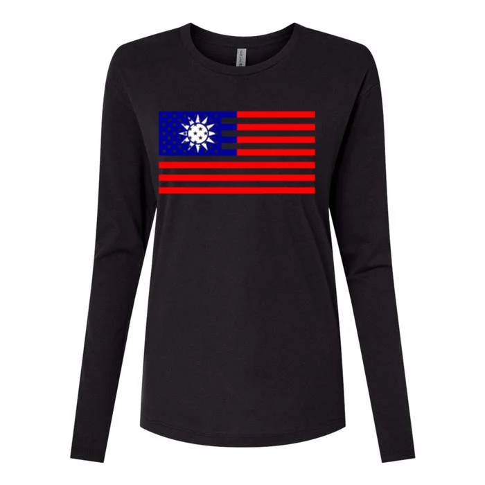 Taiwan Usa Flag Taiwanese American Citizen Nationality Gift Womens Cotton Relaxed Long Sleeve T-Shirt