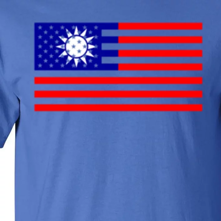 Taiwan Usa Flag Taiwanese American Citizen Nationality Gift Tall T-Shirt