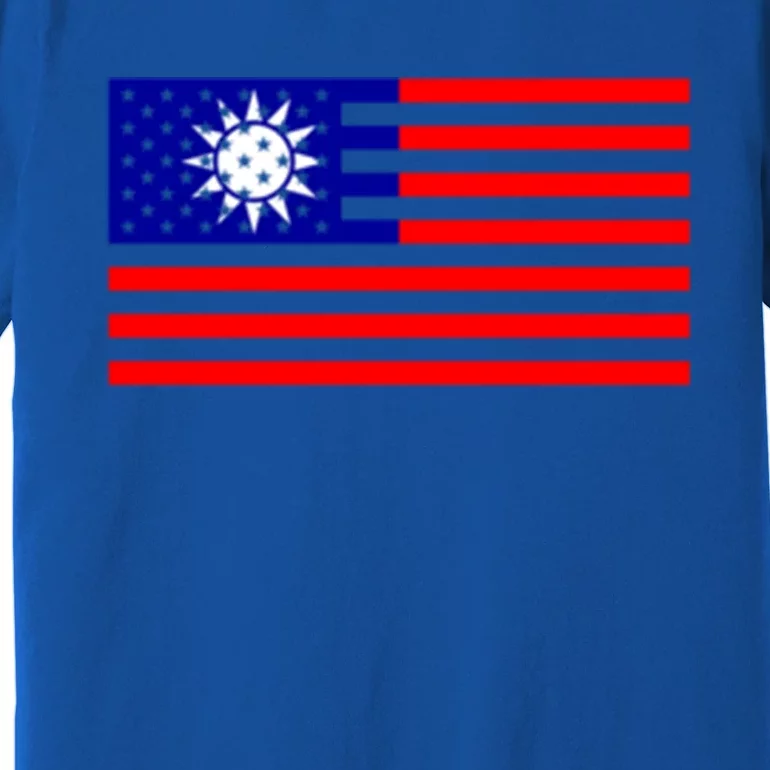 Taiwan Usa Flag Taiwanese American Citizen Nationality Gift Premium T-Shirt