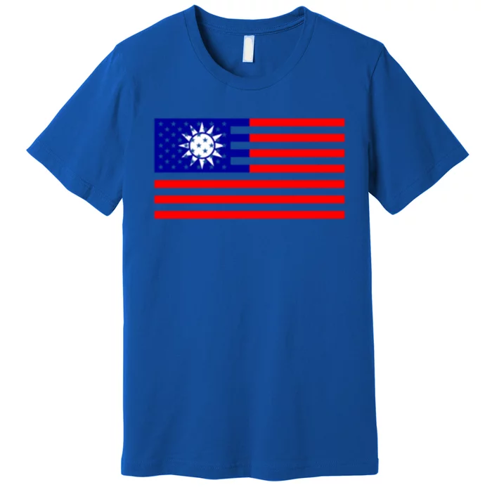 Taiwan Usa Flag Taiwanese American Citizen Nationality Gift Premium T-Shirt