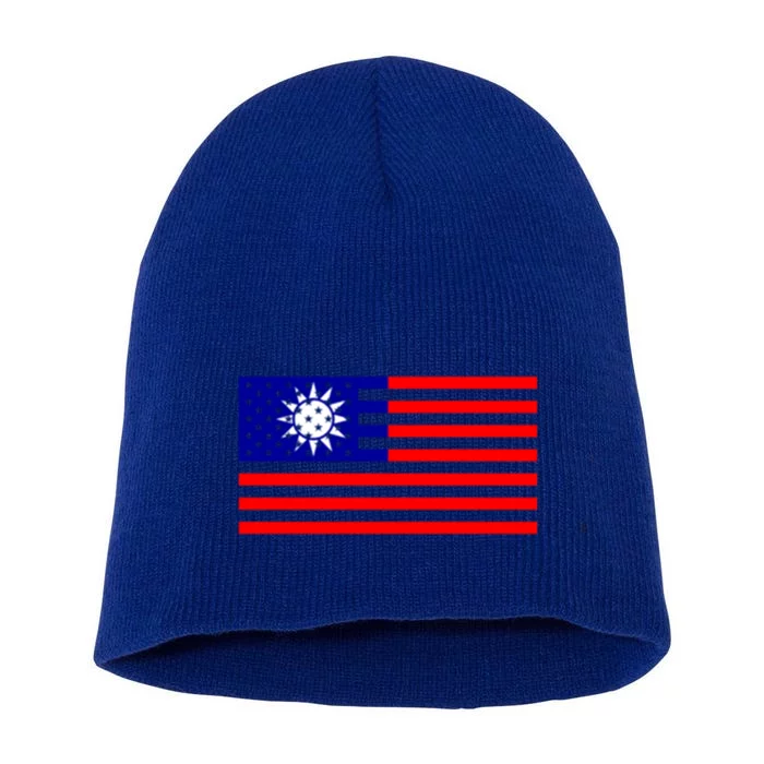 Taiwan Usa Flag Taiwanese American Citizen Nationality Gift Short Acrylic Beanie