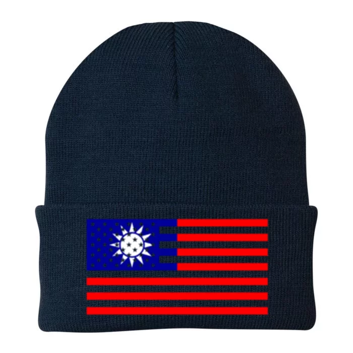 Taiwan Usa Flag Taiwanese American Citizen Nationality Gift Knit Cap Winter Beanie