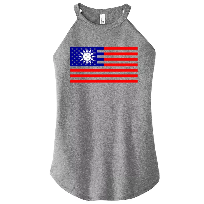 Taiwan Usa Flag Taiwanese American Citizen Nationality Gift Women’s Perfect Tri Rocker Tank